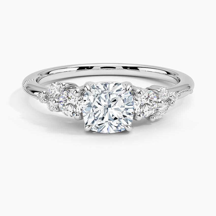 Camellia Three Stone Diamond Ring