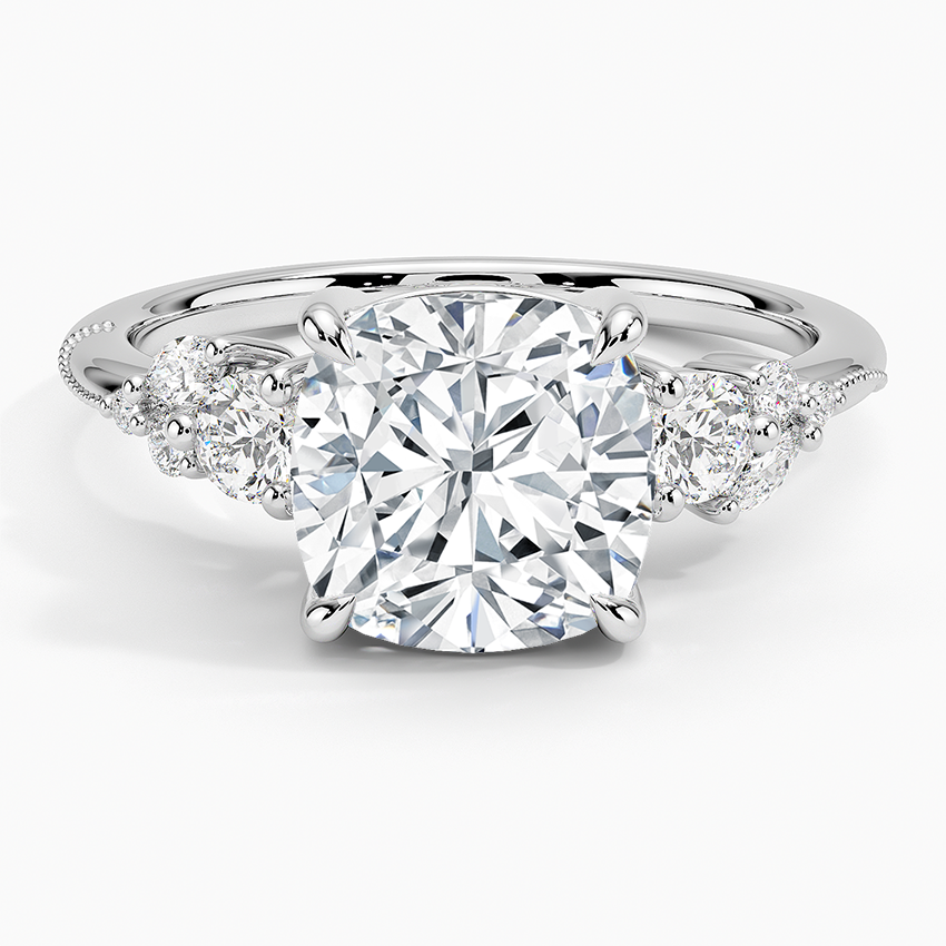 Camellia Three Stone Diamond Ring