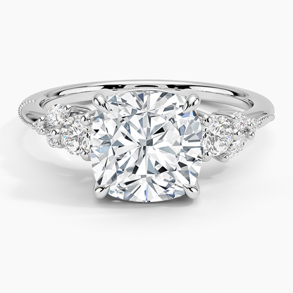 Camellia Three Stone Diamond Ring