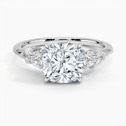 Camellia Three Stone Diamond Ring