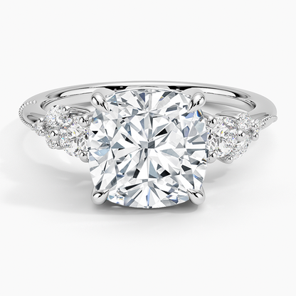 Camellia Three Stone Diamond Ring