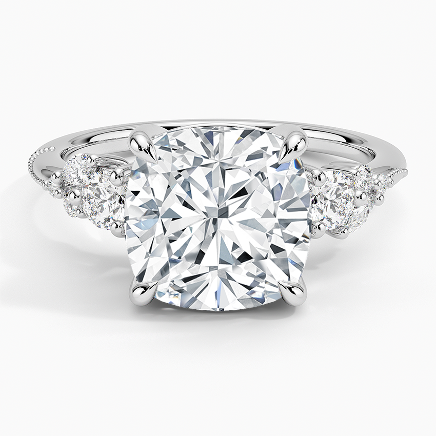 Camellia Three Stone Diamond Ring