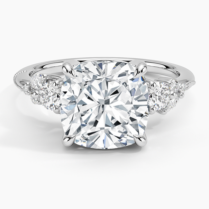 Camellia Three Stone Diamond Ring