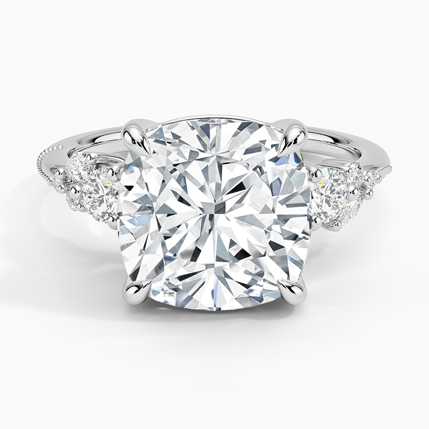 Camellia Three Stone Diamond Ring