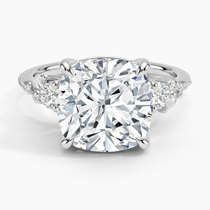 Camellia Three Stone Diamond Ring