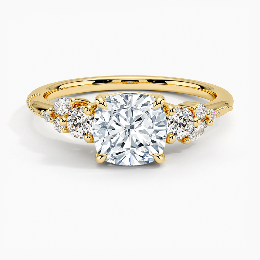 Camellia Three Stone Diamond Ring