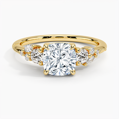 Camellia Three Stone Diamond Ring