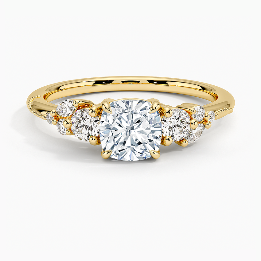 Camellia Three Stone Diamond Ring