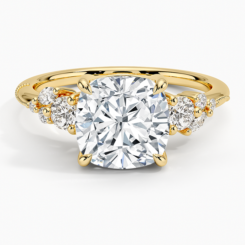 Camellia Three Stone Diamond Ring