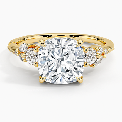 Camellia Three Stone Diamond Ring