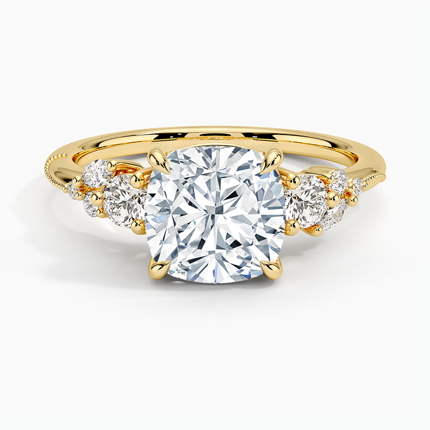 Camellia Three Stone Diamond Ring