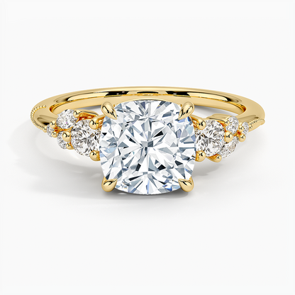 Camellia Three Stone Diamond Ring