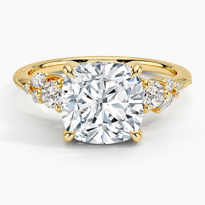 Camellia Three Stone Diamond Ring