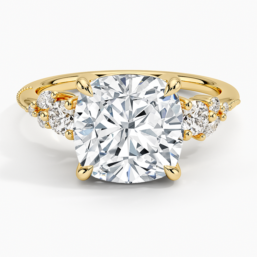 Camellia Three Stone Diamond Ring