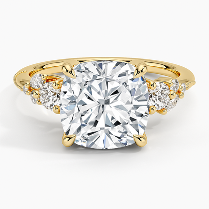 Camellia Three Stone Diamond Ring