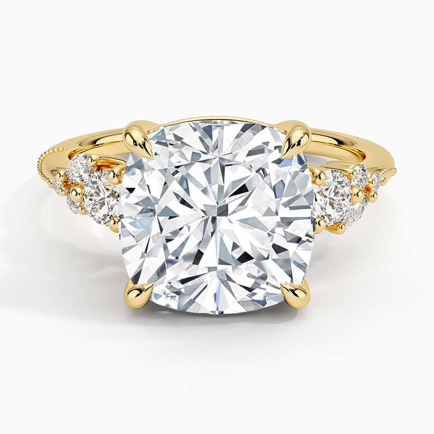 Camellia Three Stone Diamond Ring