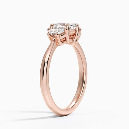 Half Moon Three Stone Diamond Ring