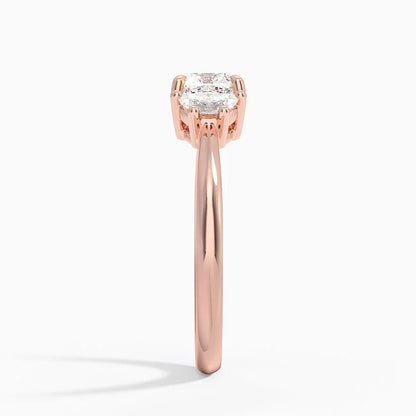 Half Moon Three Stone Diamond Ring