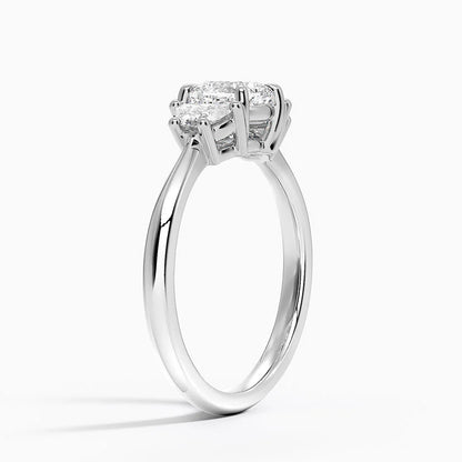 Half Moon Three Stone Diamond Ring