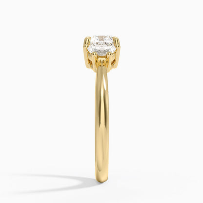 Half Moon Three Stone Diamond Ring