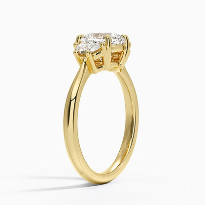 Half Moon Three Stone Diamond Ring