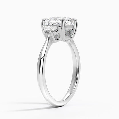 Half Moon Three Stone Diamond Ring