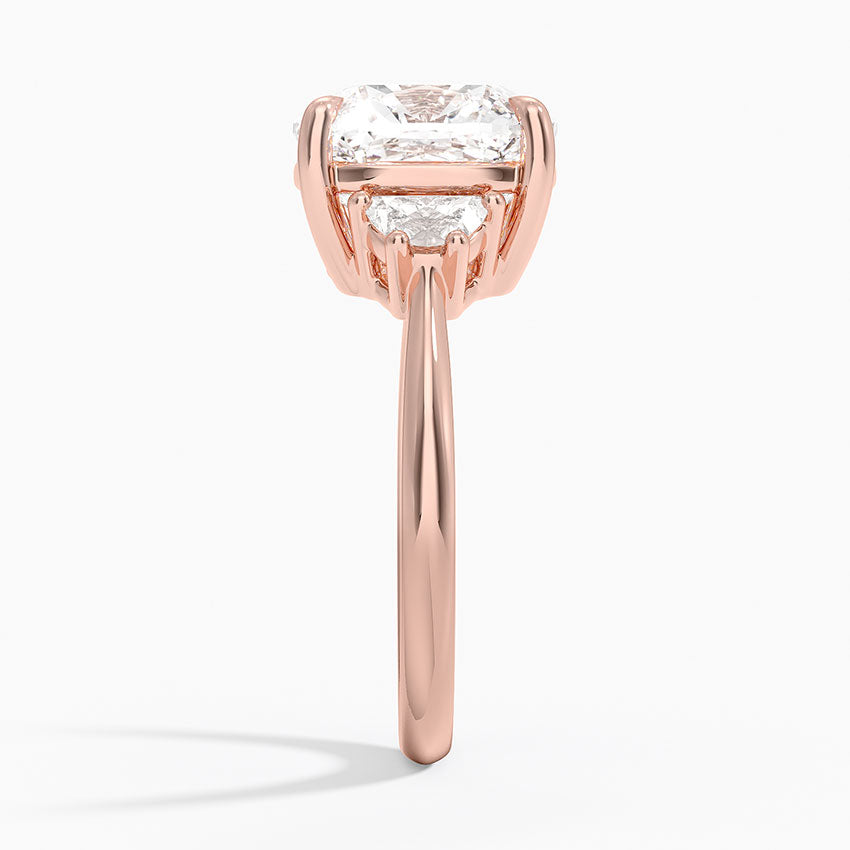 Half Moon Three Stone Diamond Ring