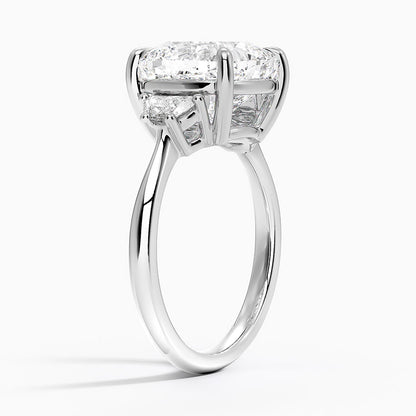 Half Moon Three Stone Diamond Ring