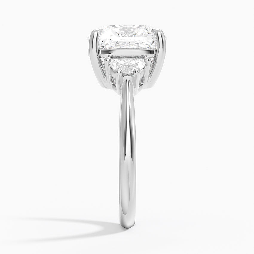 Half Moon Three Stone Diamond Ring