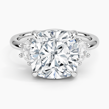 Half Moon Three Stone Diamond Ring