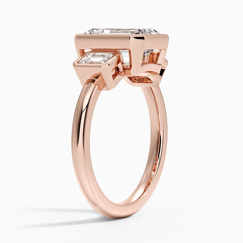 Rhiannon Bezel Three Stone Diamond Ring