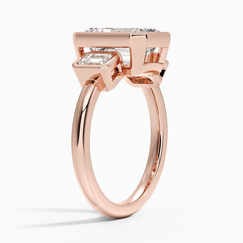 Rhiannon Bezel Three Stone Diamond Ring