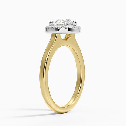 Platinum Mixed Metal Julia Halo Diamond Ring