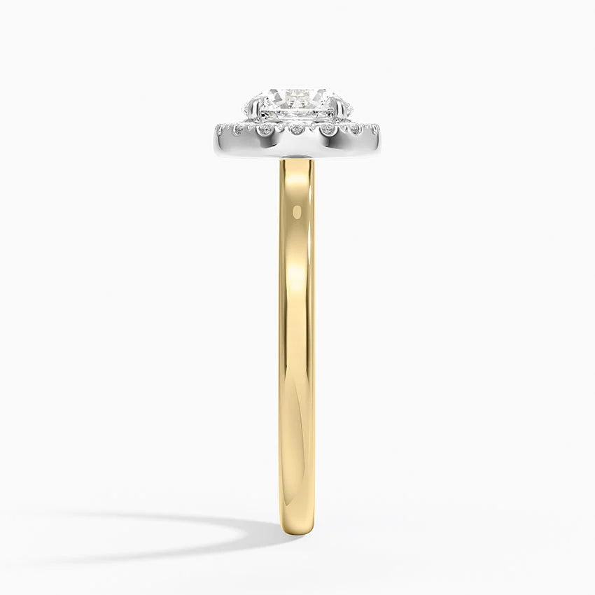 Platinum Mixed Metal Julia Halo Diamond Ring