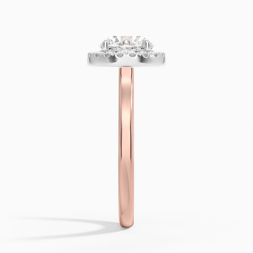 Platinum Mixed Metal Julia Halo Diamond Ring