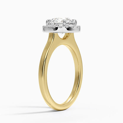 Platinum Mixed Metal Julia Halo Diamond Ring
