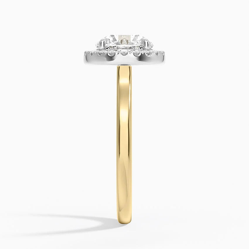 Platinum Mixed Metal Julia Halo Diamond Ring