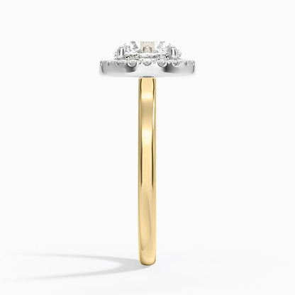 Platinum Mixed Metal Julia Halo Diamond Ring