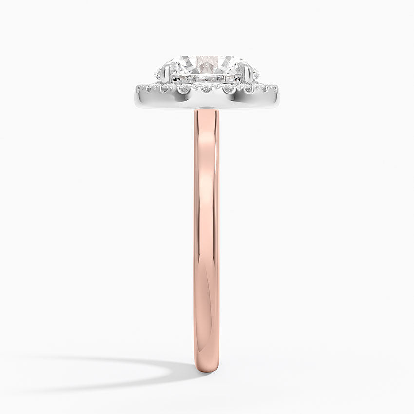 Platinum Mixed Metal Julia Halo Diamond Ring