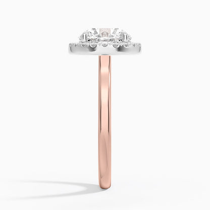 Platinum Mixed Metal Julia Halo Diamond Ring