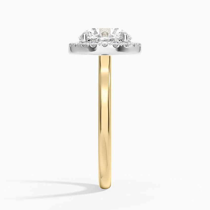 Platinum Mixed Metal Julia Halo Diamond Ring