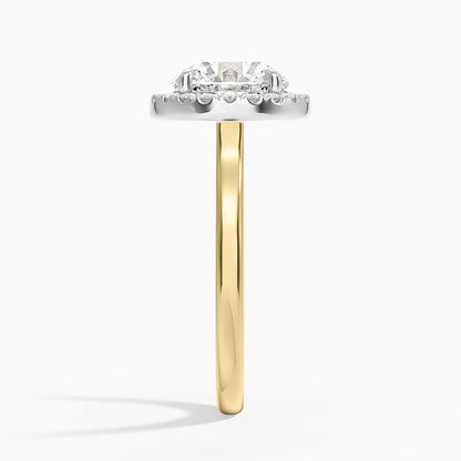 Platinum Mixed Metal Julia Halo Diamond Ring