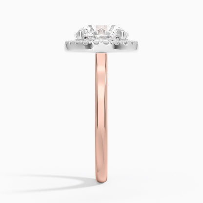 Platinum Mixed Metal Julia Halo Diamond Ring