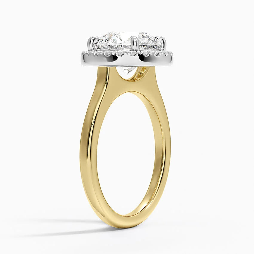 Platinum Mixed Metal Julia Halo Diamond Ring