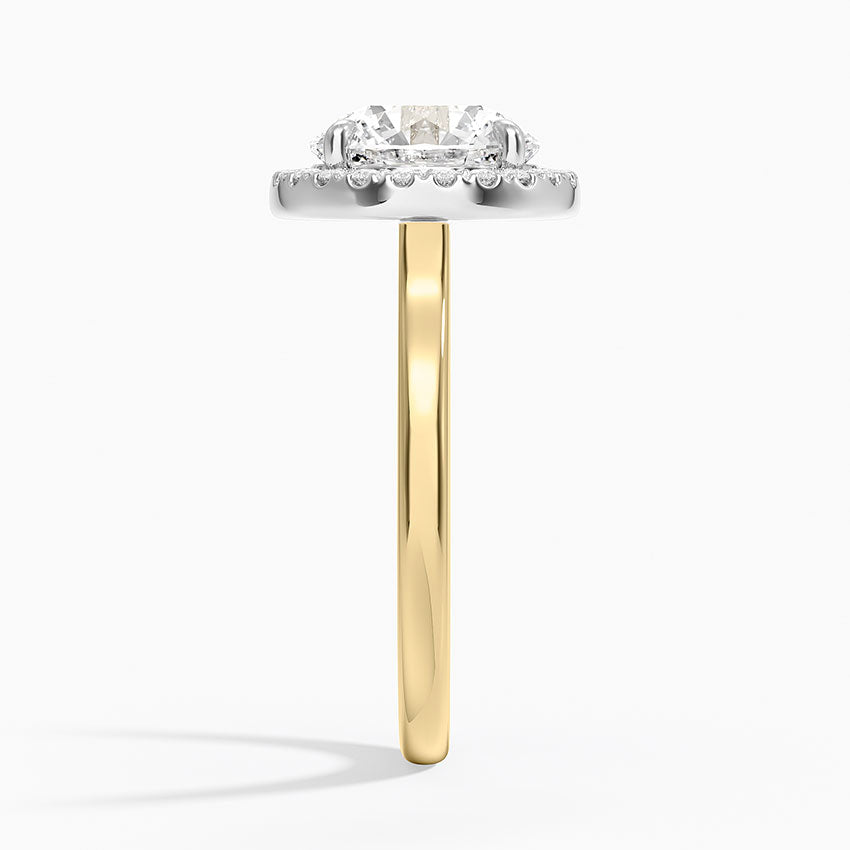 Platinum Mixed Metal Julia Halo Diamond Ring