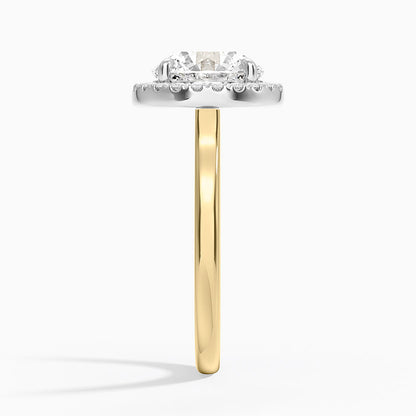 Platinum Mixed Metal Julia Halo Diamond Ring