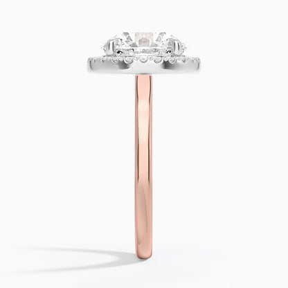 Platinum Mixed Metal Julia Halo Diamond Ring