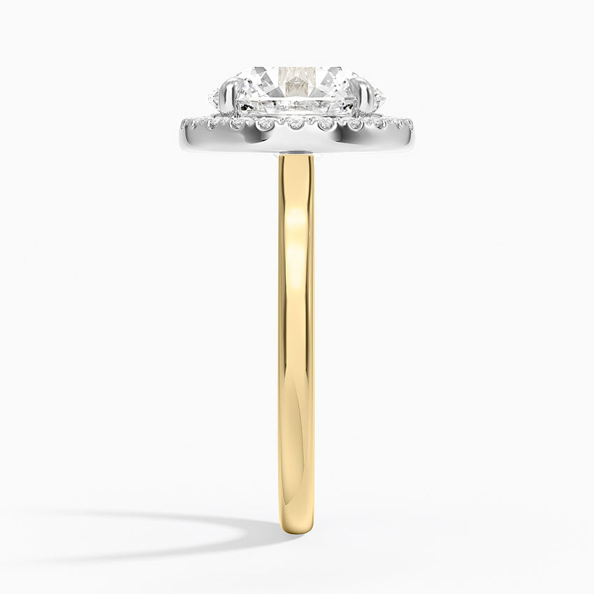 Platinum Mixed Metal Julia Halo Diamond Ring