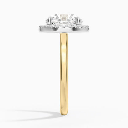 Platinum Mixed Metal Julia Halo Diamond Ring