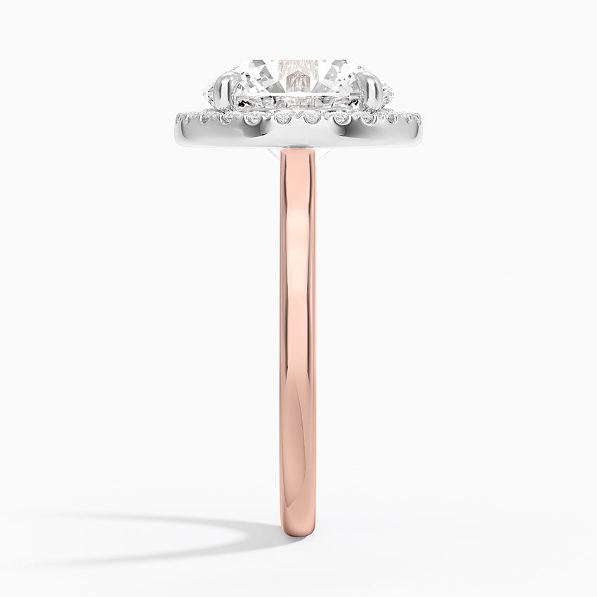 Platinum Mixed Metal Julia Halo Diamond Ring